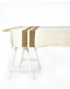 Libeco Linge De Table|Linge De Table, Sets De Table-Railway tablecloth Crème