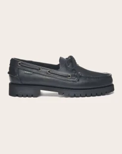 Sebago Derbies, Mocassins-Ranger Waxy Leather Moccasin Noir