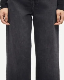 Samsoe Samsoe Pantalons, Jeans-Rebecca high-waisted jeans in cotton Gris foncé