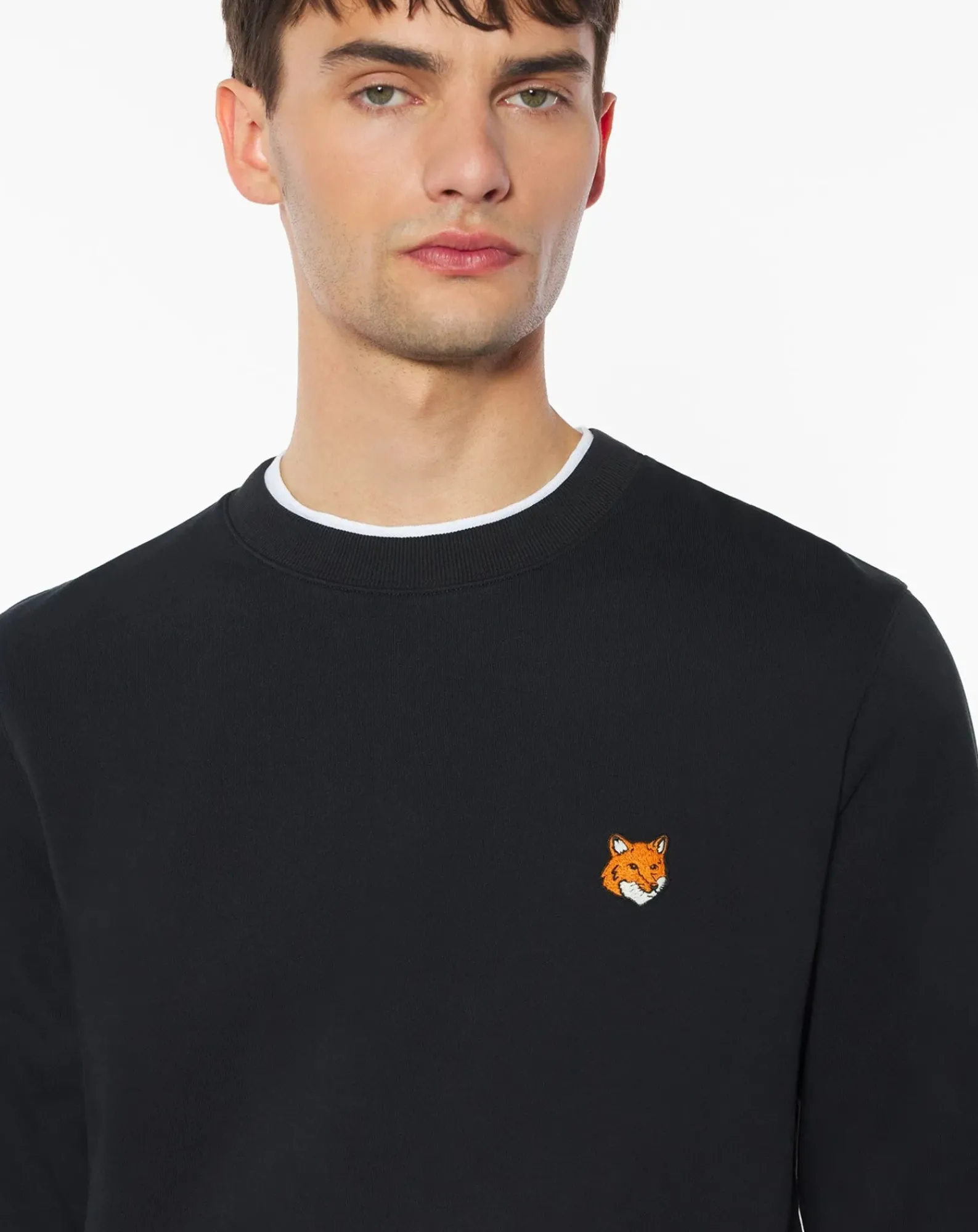 Maison Kitsuné Sweats-Regular Fit Cotton Fox Head Sweatshirt Noir