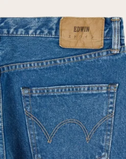 Edwin Pantalons, Jeans-Regular Tapered Cotton Jeans Bleu