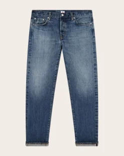 Edwin Pantalons, Jeans-Regular Tapered Cotton Jeans Bleu