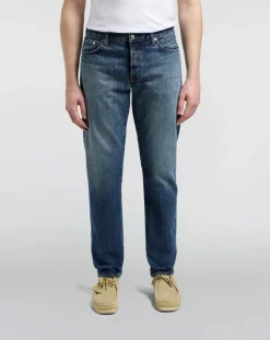 Edwin Pantalons, Jeans-Regular Tapered Cotton Jeans Bleu