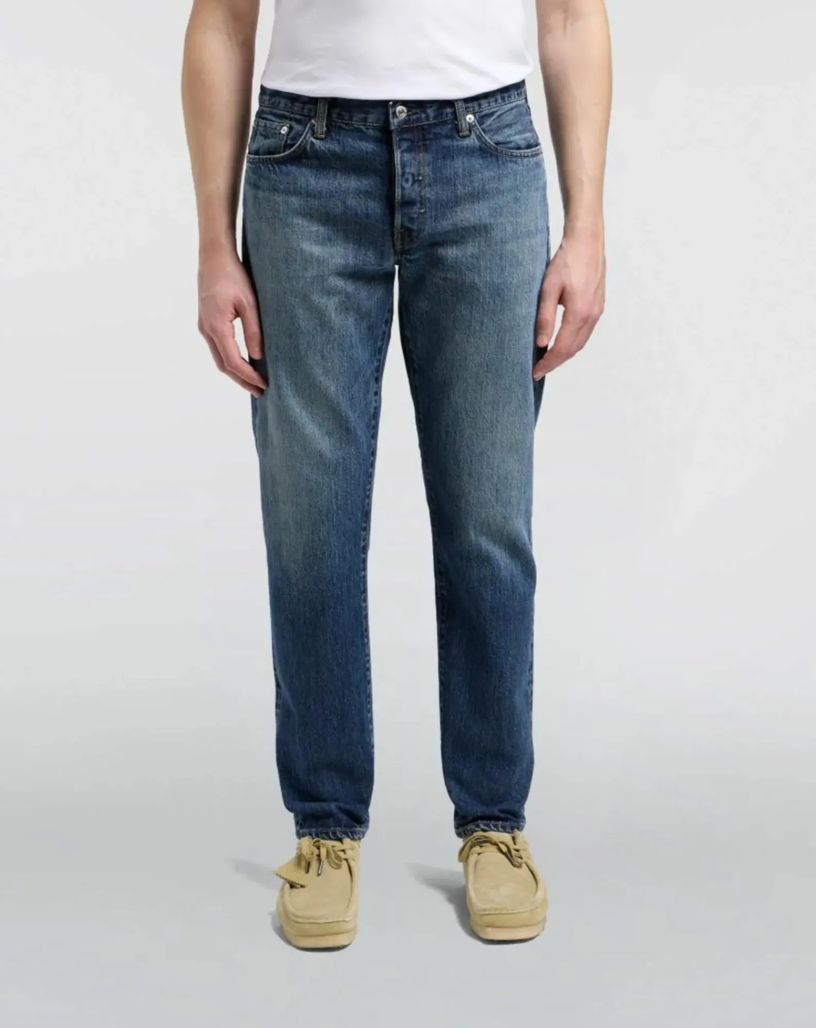 Edwin Pantalons, Jeans-Regular Tapered Cotton Jeans Bleu