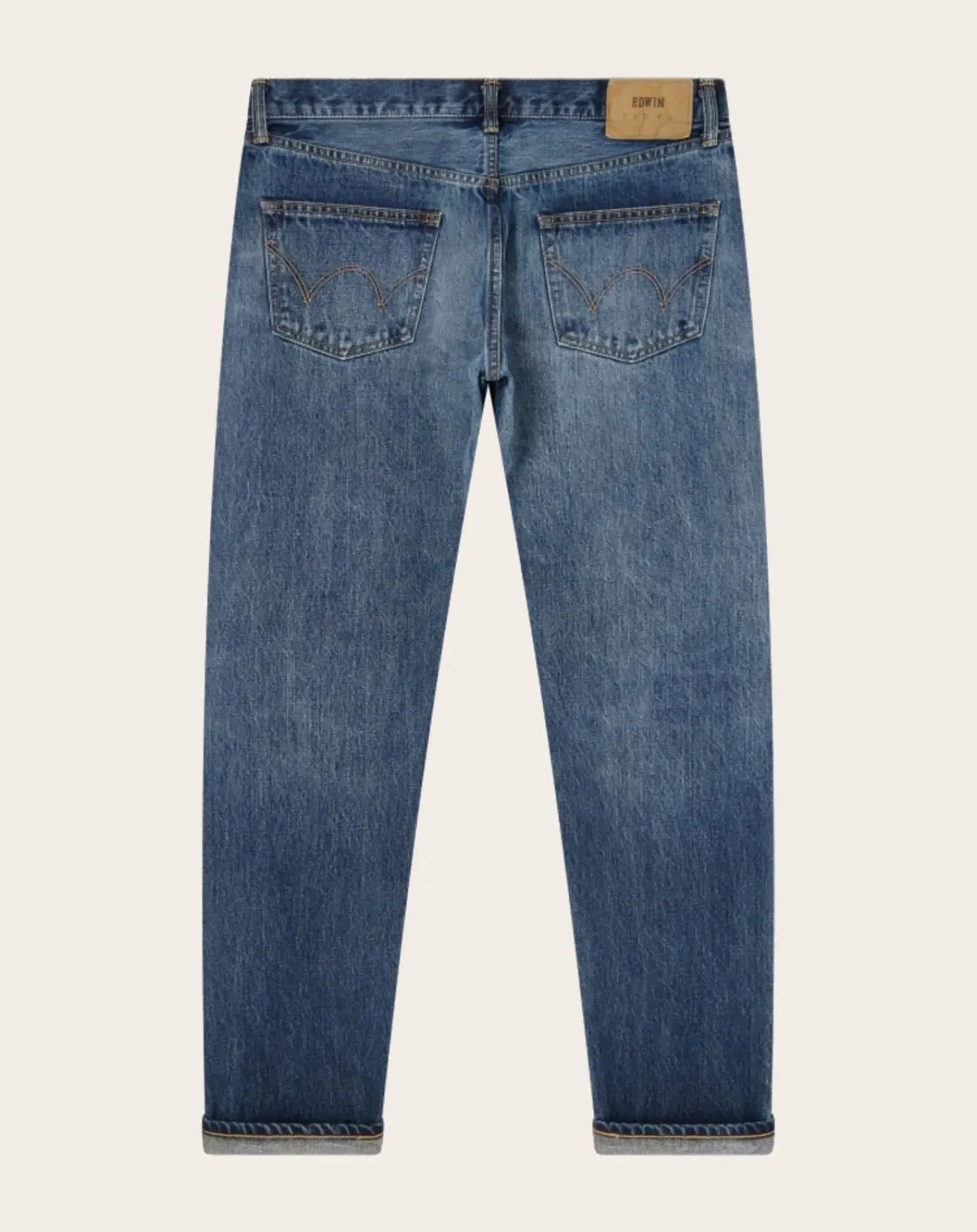 Edwin Pantalons, Jeans-Regular Tapered Cotton Jeans Bleu