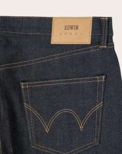 Edwin Pantalons, Jeans-Regular Tapered Cotton Jeans Bleu foncé