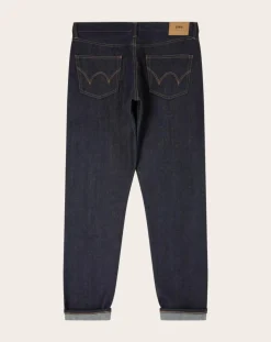 Edwin Pantalons, Jeans-Regular Tapered Cotton Jeans Bleu foncé