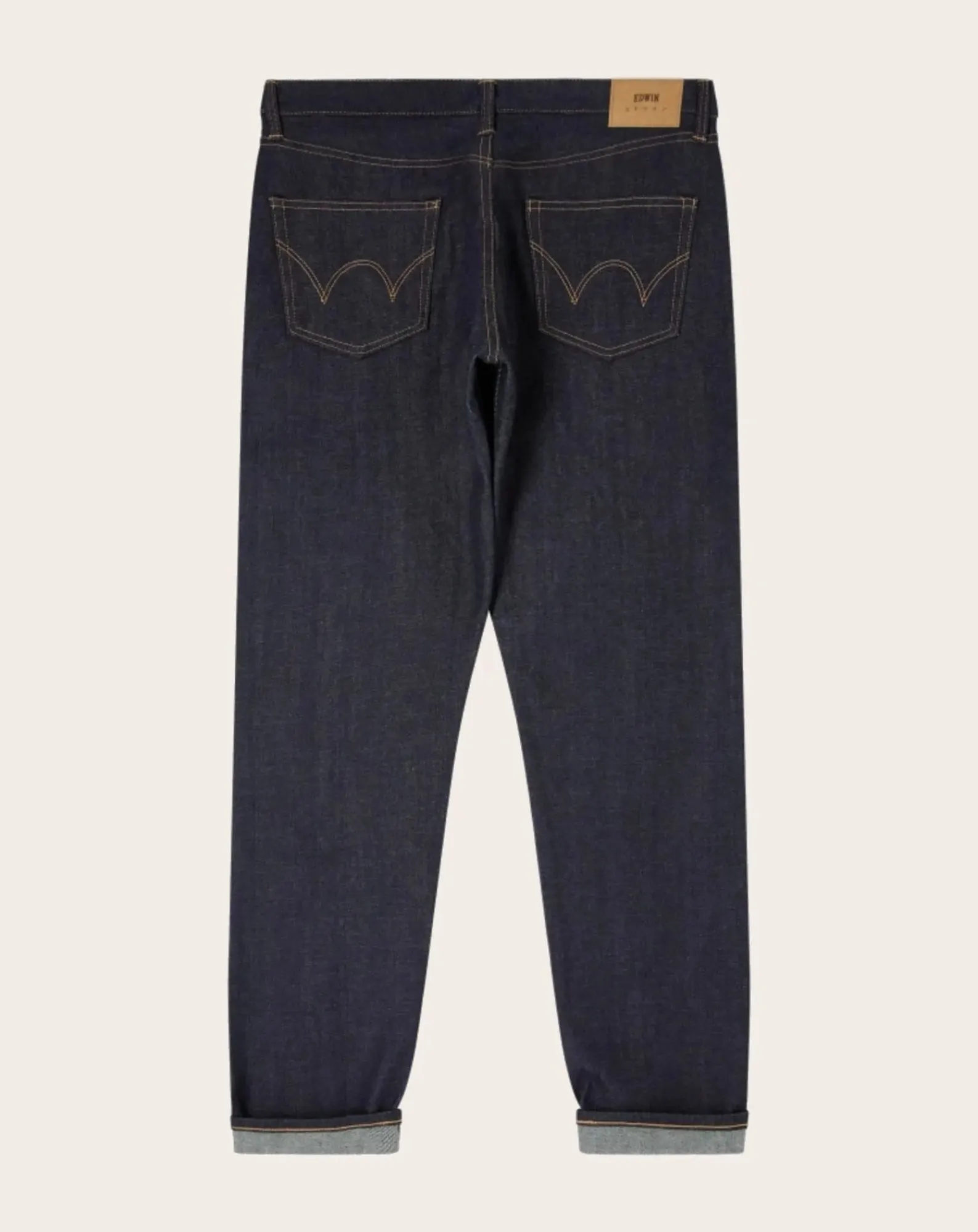 Edwin Pantalons, Jeans-Regular Tapered Cotton Jeans Bleu foncé