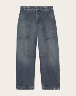 Closed Pantalons, Jeans-Rhannon barrel jeans in cotton Gris clair