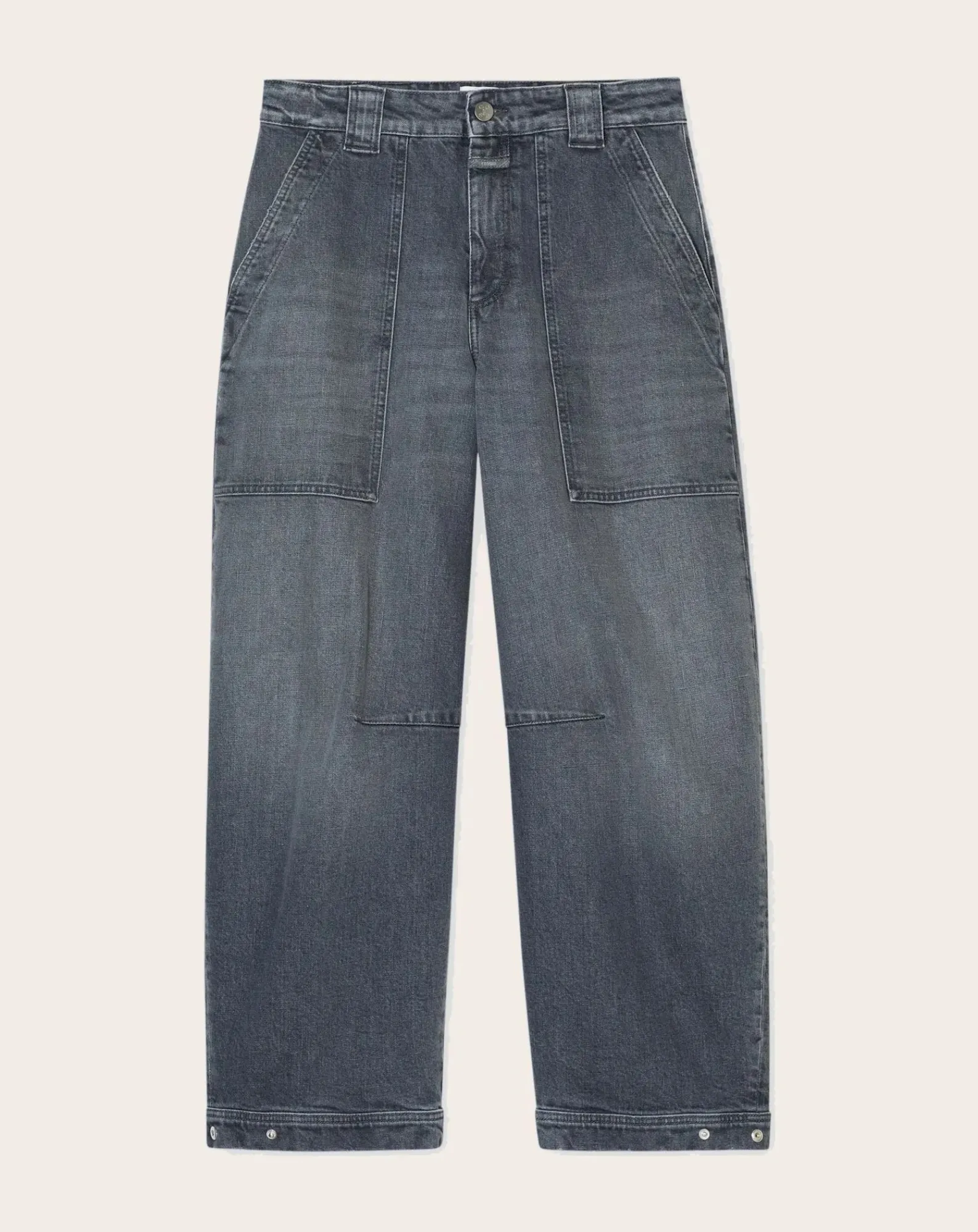 Closed Pantalons, Jeans-Rhannon barrel jeans in cotton Gris clair