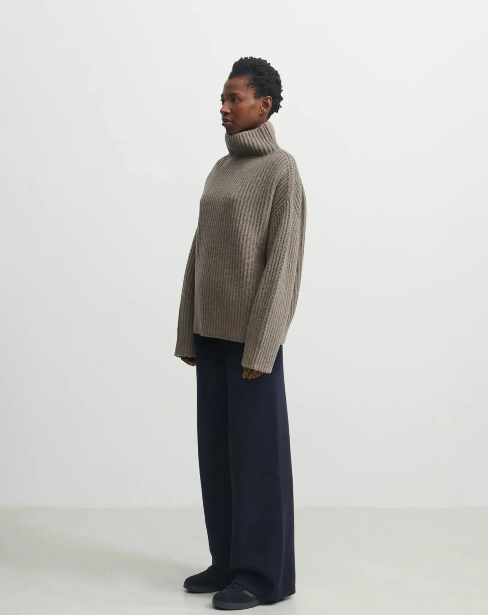FUB Pulls, Gilets-Rib Lamb Wool Sweater - Women's Collection Beige