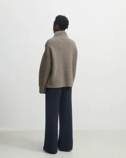 FUB Pulls, Gilets-Rib Lamb Wool Sweater - Women's Collection Beige