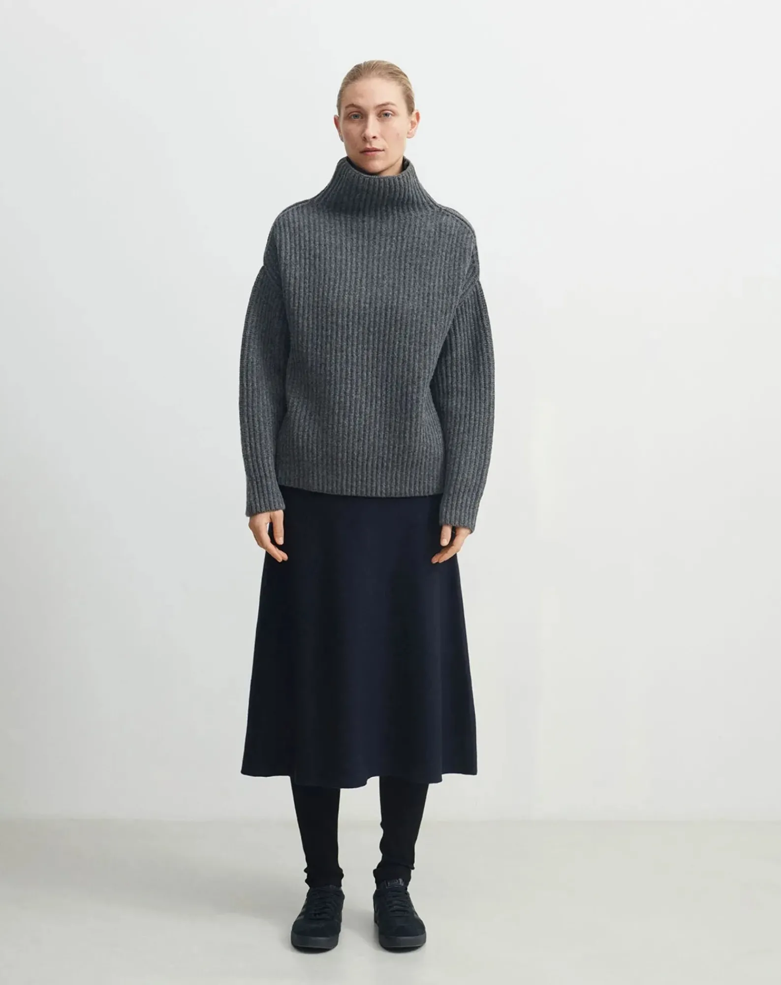 FUB Pulls, Gilets-Rib Lamb Wool Sweater - Women's Collection Gris