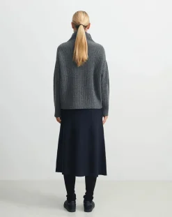 FUB Pulls, Gilets-Rib Lamb Wool Sweater - Women's Collection Gris