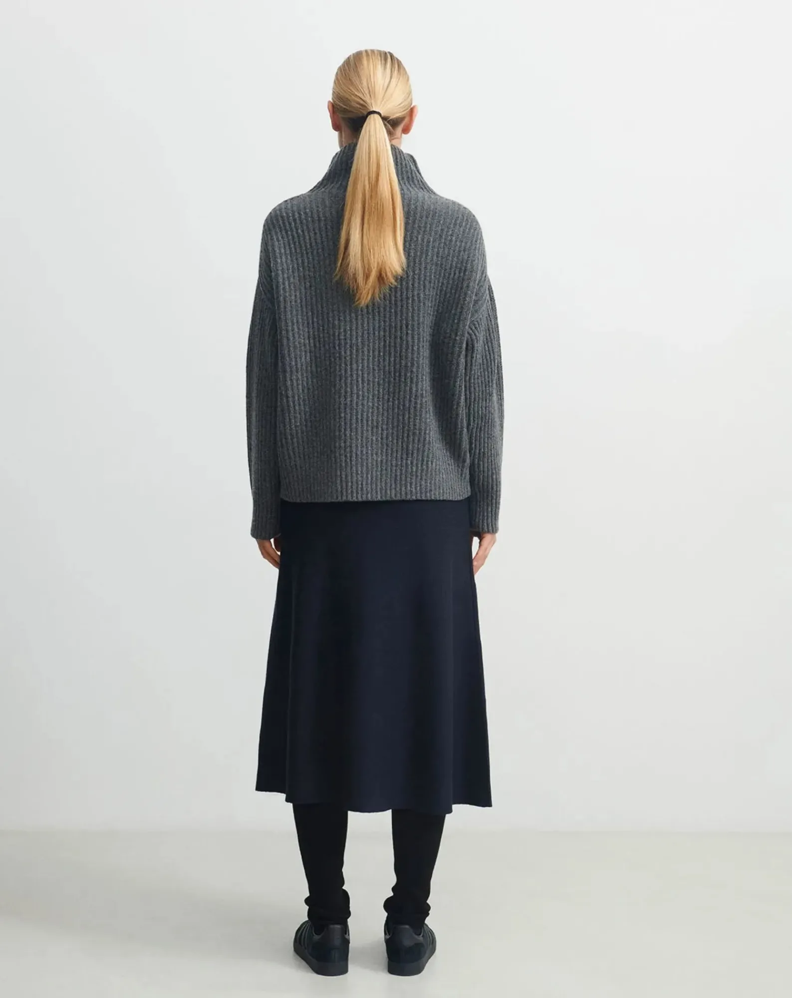 FUB Pulls, Gilets-Rib Lamb Wool Sweater - Women's Collection Gris
