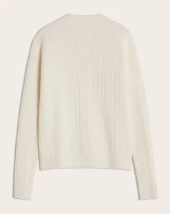 Maison Kitsuné Pulls, Gilets-Ribbed Wool Fox Head Cardigan Beige