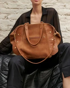 Jérôme Dreyfuss Cabas-Roger bag Velvet crust Caramel
