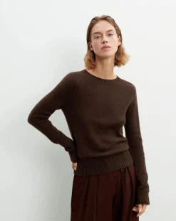 Bompard Pulls, Gilets-Round Neck Sweater 4 Threads Cashmere Chocolat