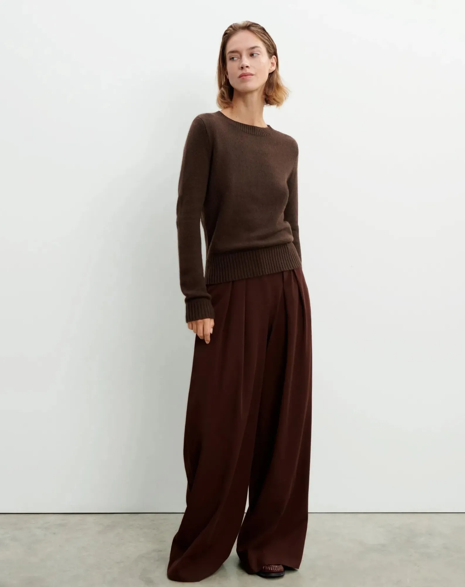 Bompard Pulls, Gilets-Round Neck Sweater 4 Threads Cashmere Chocolat