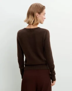 Bompard Pulls, Gilets-Round Neck Sweater 4 Threads Cashmere Chocolat