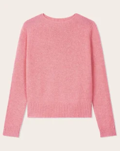 Bompard Pulls, Gilets-Round Neck Sweater 4 Threads Cashmere G58023- Rose bonbon