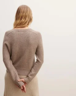 Bompard Pulls, Gilets-Round Neck Sweater Hammer Sleeve Cashmere Beige
