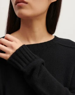 Bompard Pulls, Gilets-Round Neck Sweater Hammer Sleeve Cashmere Noir