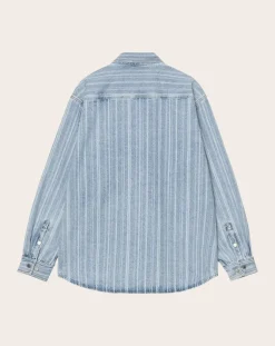 Carhartt WIP Chemises-Rylan Hampton Stripe Overshirt Denim bleached