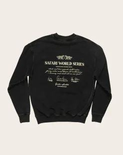 Goodies Sportive Sweats-Safari World Series round-neck sweatshirt in organic cotton Noir