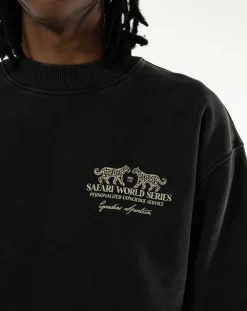 Goodies Sportive Sweats-Safari World Series round-neck sweatshirt in organic cotton Noir