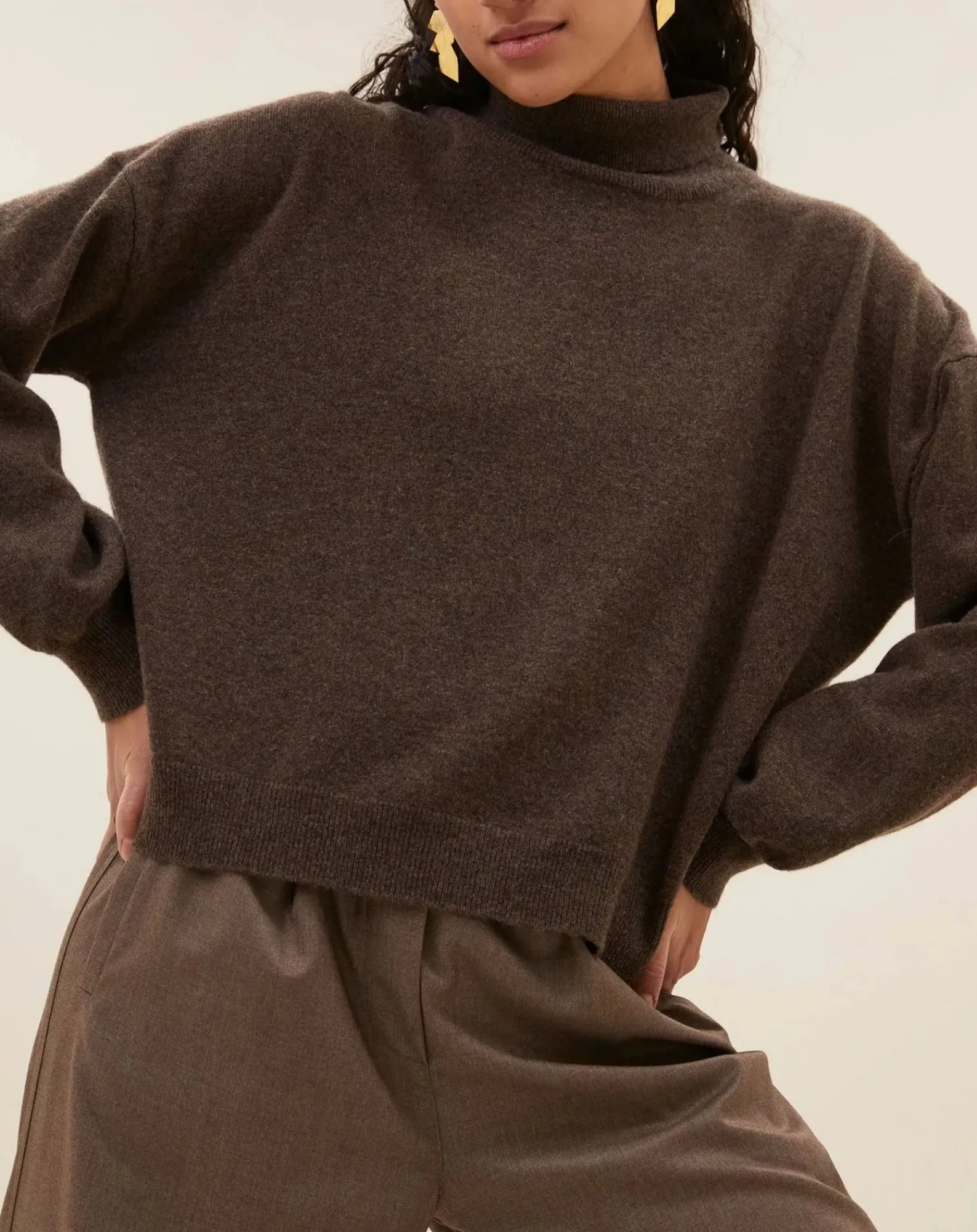 By Bar Pulls, Gilets-Samm Merino Wool Sweater Marron
