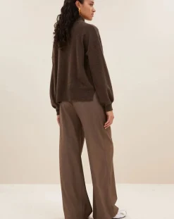 By Bar Pulls, Gilets-Samm Merino Wool Sweater Marron