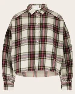 By Bar Blouses, Chemises-Sarah Carreaux Blouse Blanc
