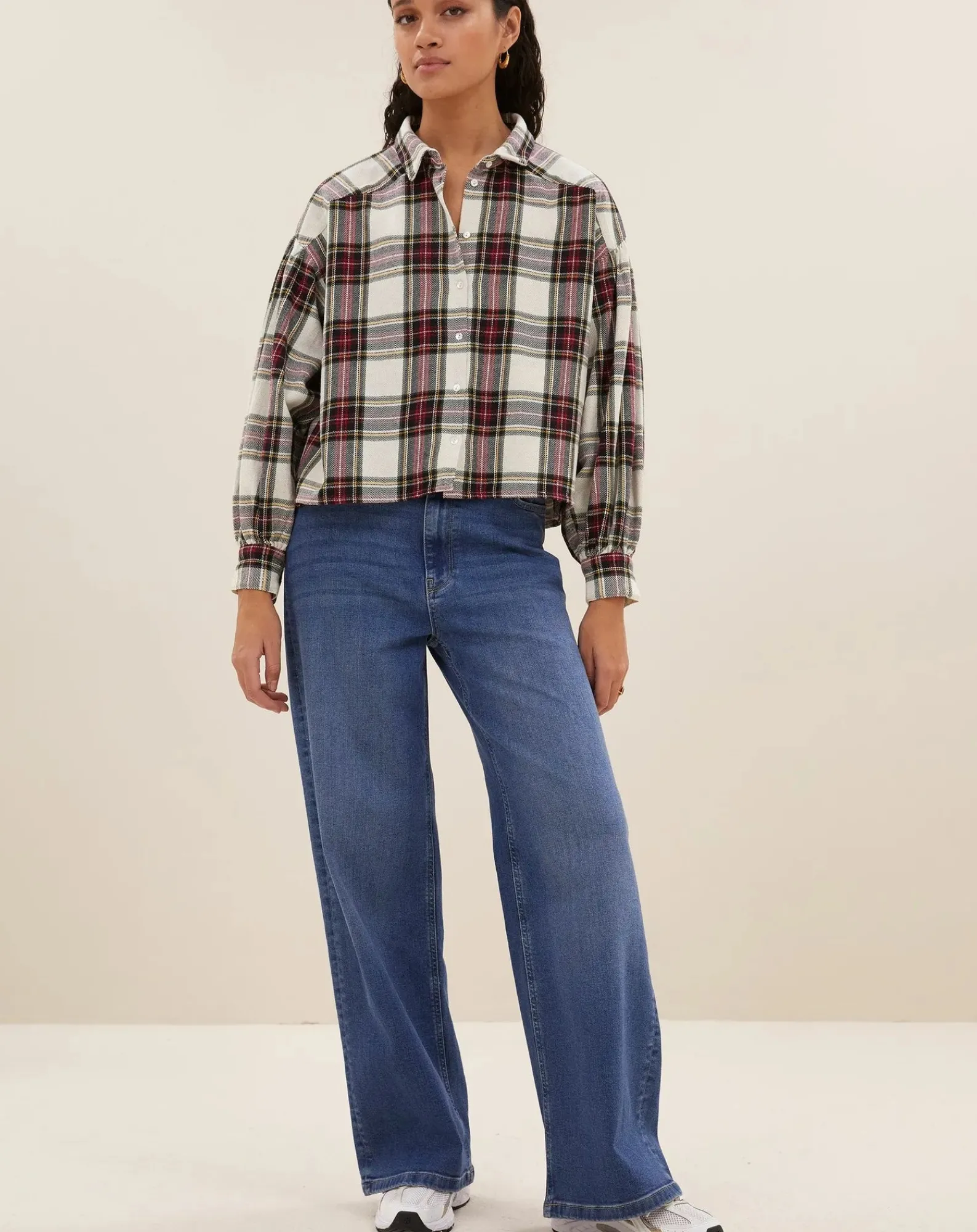 By Bar Blouses, Chemises-Sarah Carreaux Blouse Blanc