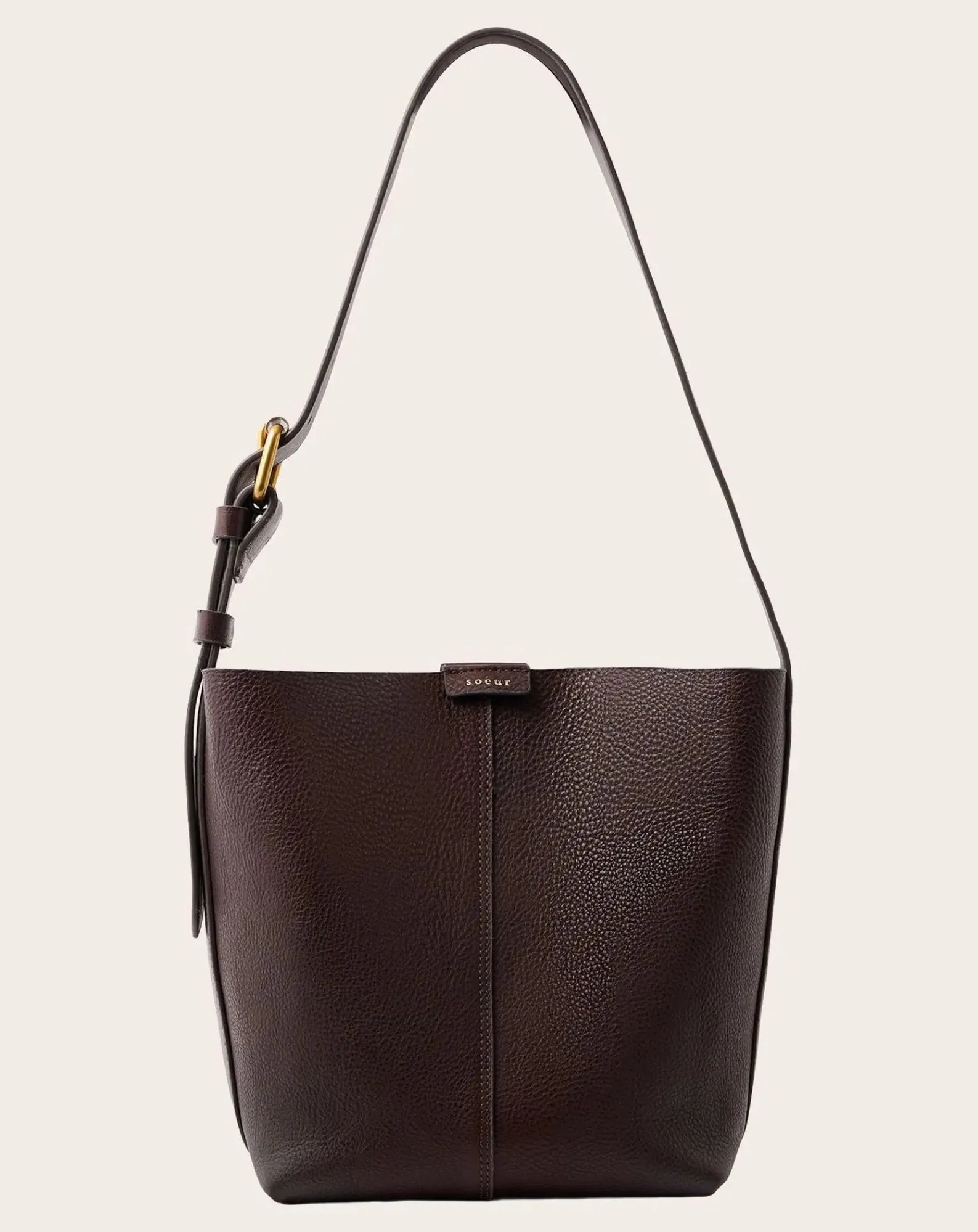 Soeur Sacs À Main-Saudade Mini Grained Leather Bag Marron