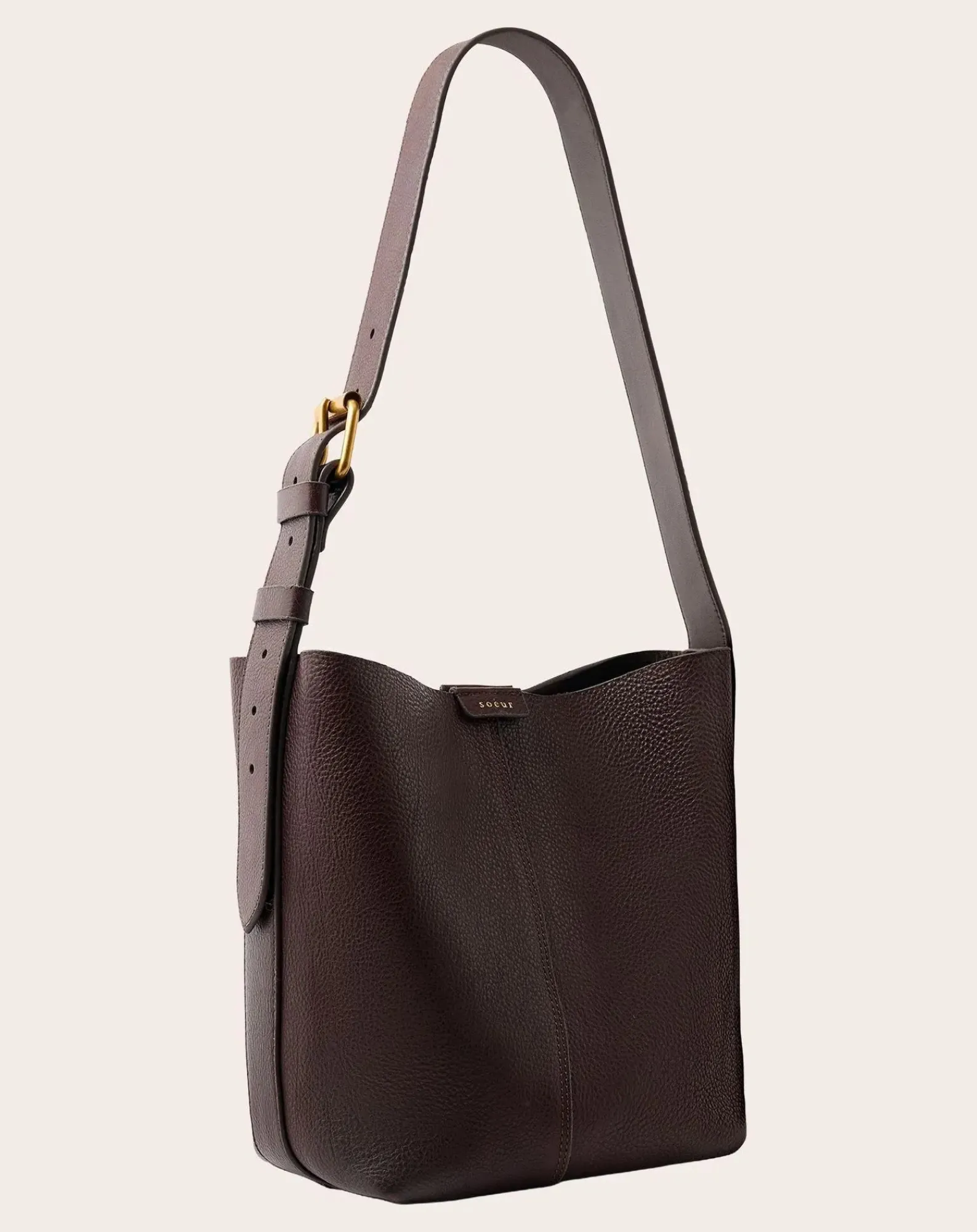 Soeur Sacs À Main-Saudade Mini Grained Leather Bag Marron
