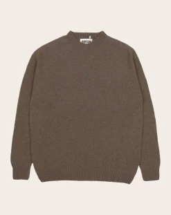 Origin Knitwear Pulls, Gilets-Seamless Crew sweater in lambswool Marron clair