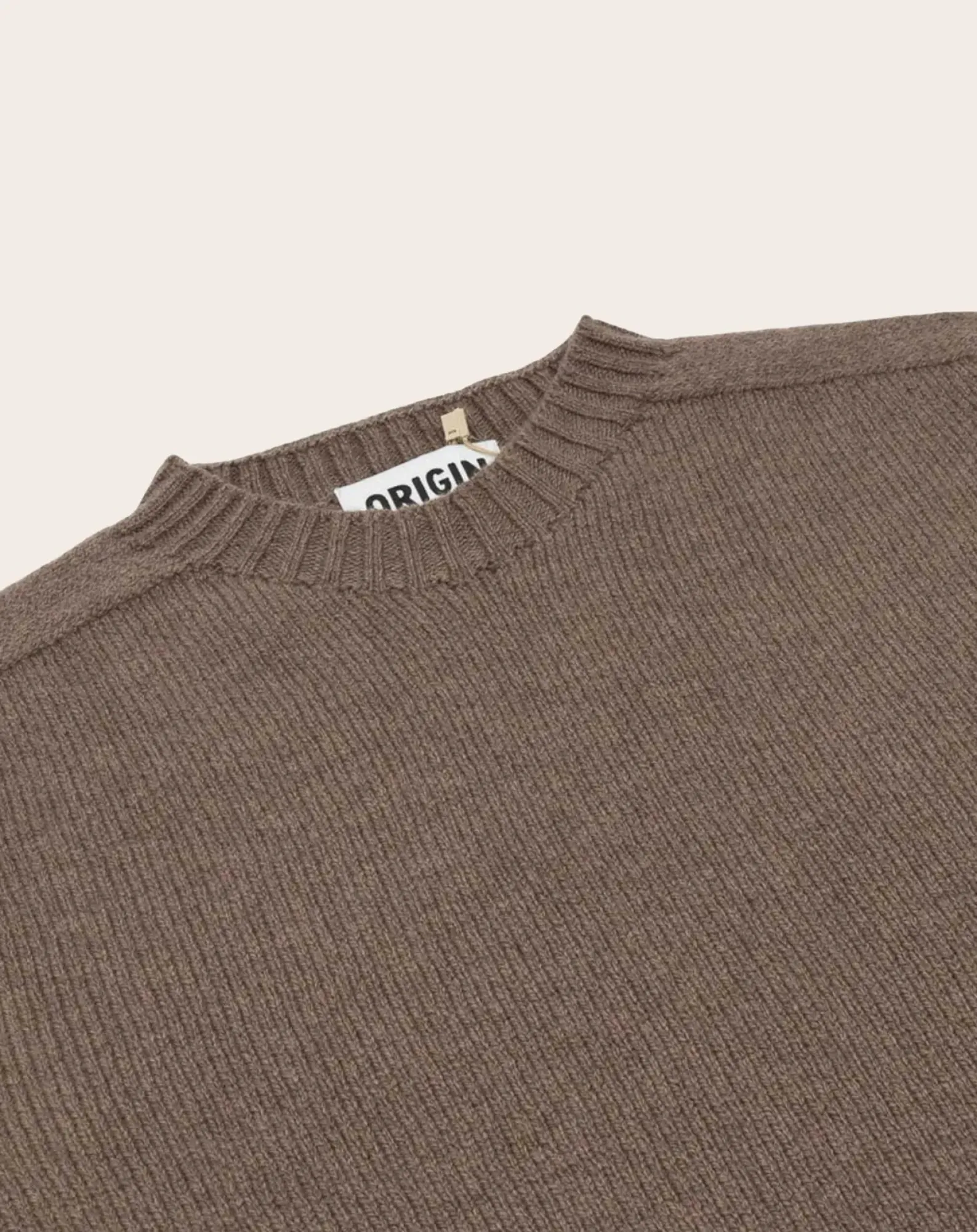 Origin Knitwear Pulls, Gilets-Seamless Crew sweater in lambswool Marron clair