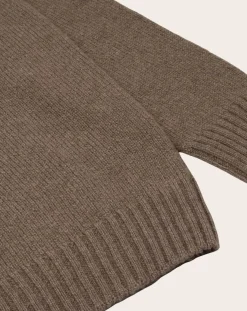 Origin Knitwear Pulls, Gilets-Seamless Crew sweater in lambswool Marron clair