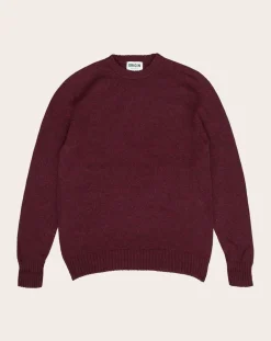 Origin Knitwear Pulls, Gilets-Seamless Crew sweater in lambswool Bordeaux