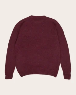 Origin Knitwear Pulls, Gilets-Seamless Crew sweater in lambswool Bordeaux