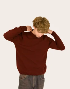 Origin Knitwear Pulls, Gilets-Seamless Wool Sweater Bordeaux