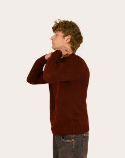 Origin Knitwear Pulls, Gilets-Seamless Wool Sweater Bordeaux