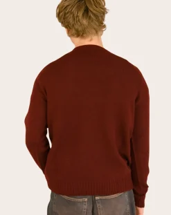 Origin Knitwear Pulls, Gilets-Seamless Wool Sweater Bordeaux