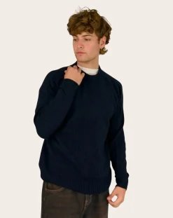 Origin Knitwear Pulls, Gilets-Seamless Wool Sweater Bleu marine