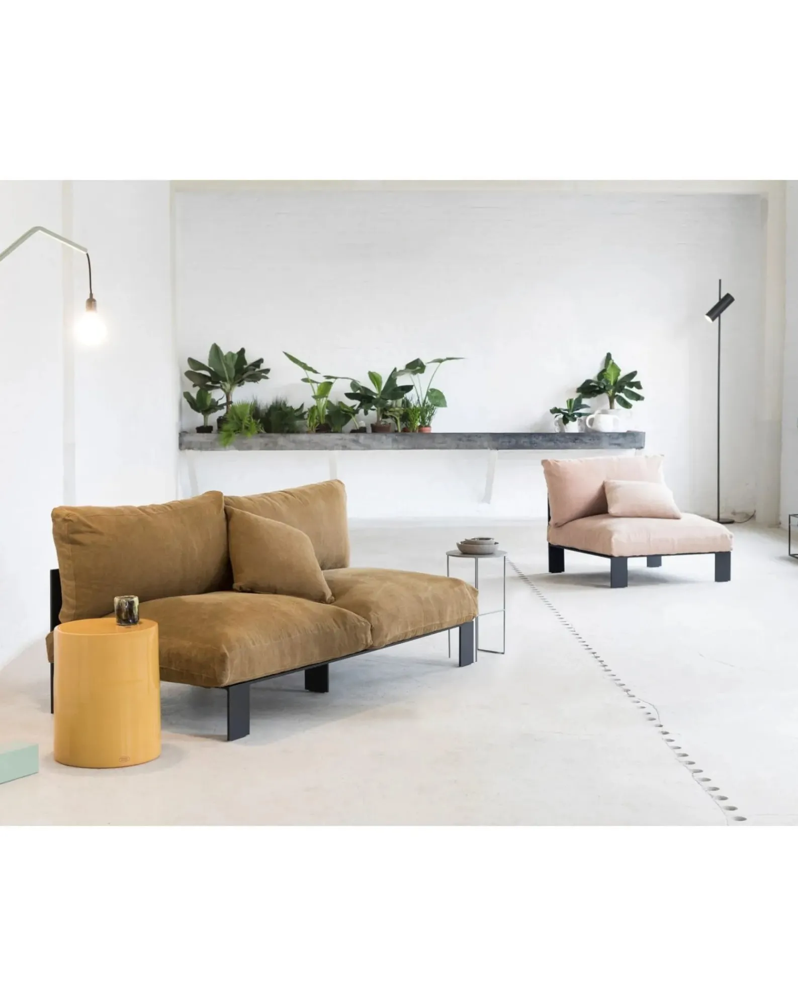 Serax Fauteuils, Canapés-2-Seater Linen Sofa Jaune moutarde