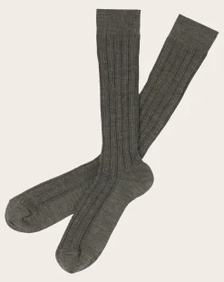 FUB Lingerie, Chaussettes-Set of 2 Pairs of Wool Ribbed Knee Highs - Women's Collection Gris chiné