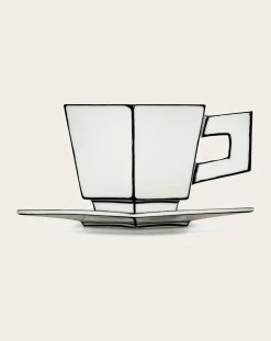 Serax Tasses, Théières-Set tasse et soucoupe - Set de 2 Noir/Blanc