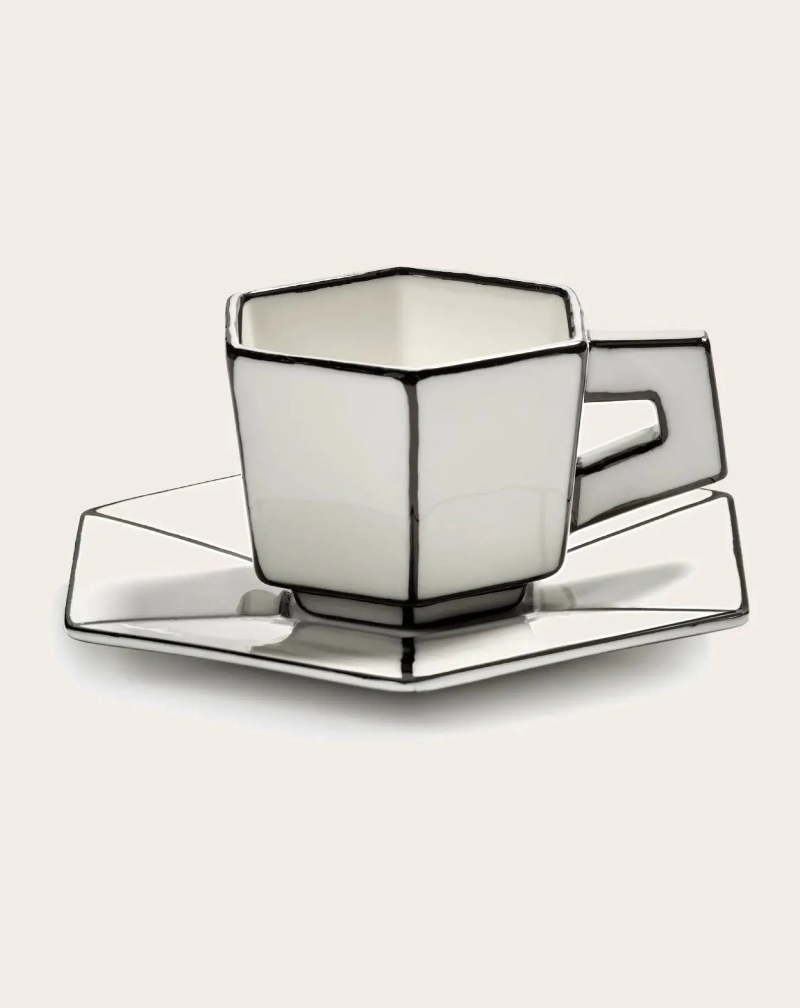 Serax Tasses, Théières-Set tasse expresso et soucoupe - Set de 2 Noir/Blanc