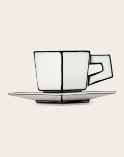 Serax Tasses, Théières-Set tasse expresso et soucoupe - Set de 2 Noir/Blanc